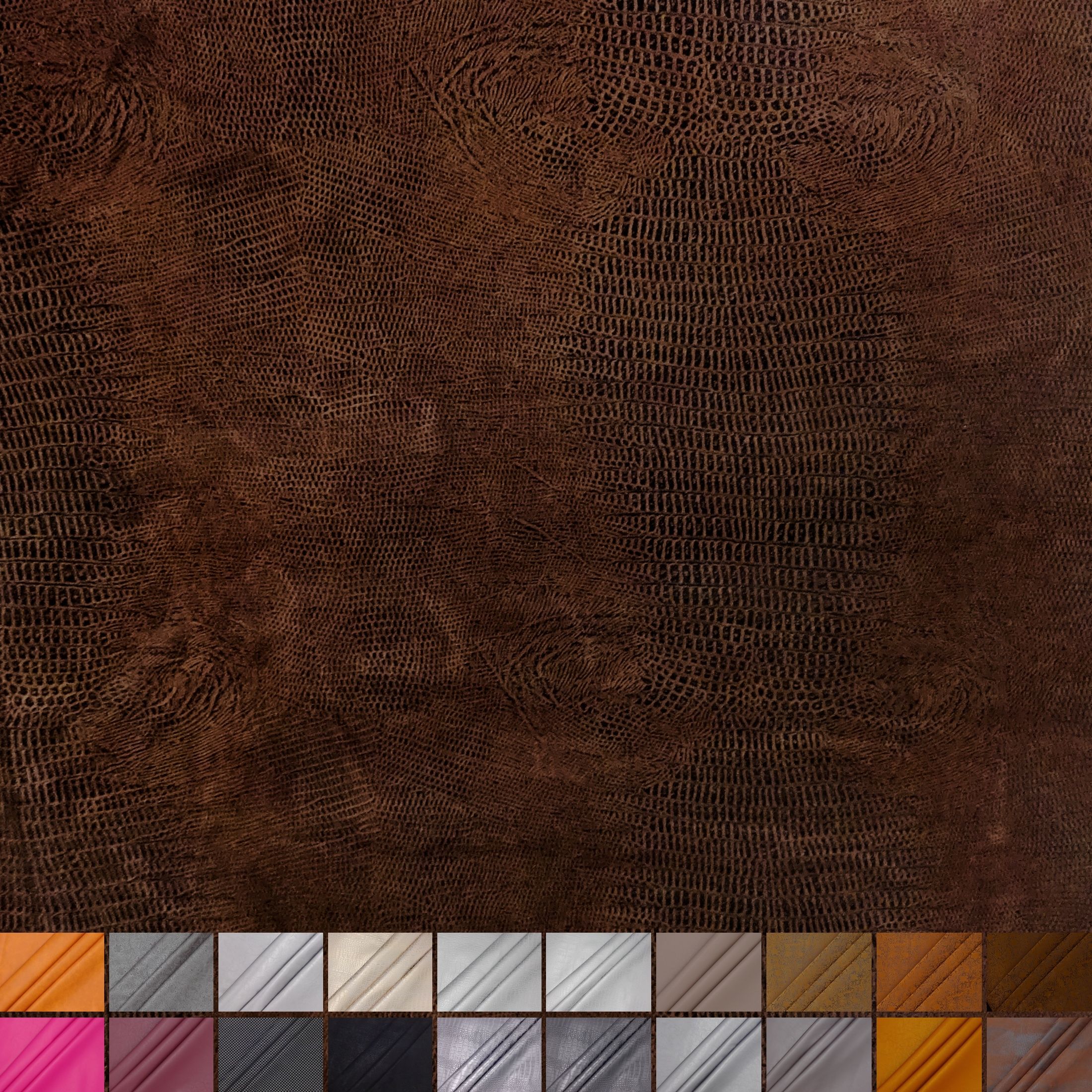 Waverly Inspirations By-the-Yard Alligator Faux Leather Fabric, Brown, 60” Wide for Crafts & DIY Projects