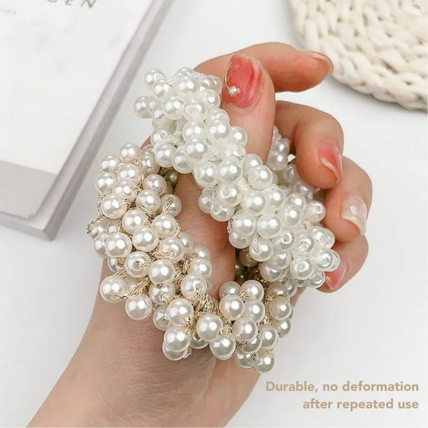 Lazos Para El Cabello De Perlas, Diademas De Perlas Exquisitas 5 Piezas Para Fiesta En Casa
