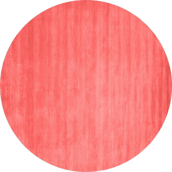 Ahgly Company Indoor Round Abstract Red Contemporary Area Rugs, 4' Round