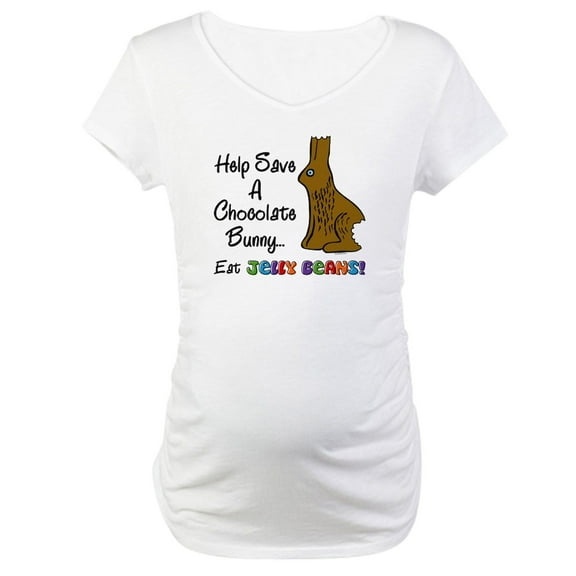 CafePress - Save A Bunny Maternity T Shirt - Cotton Maternity T-shirt, Cute & Funny Pregnancy Tee