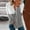 Gray, variant on ChaoHeng Long Sleeve Tops for Women Women's Zip Front V-Neck Top,Solid Color Block Casual Loose Shirt