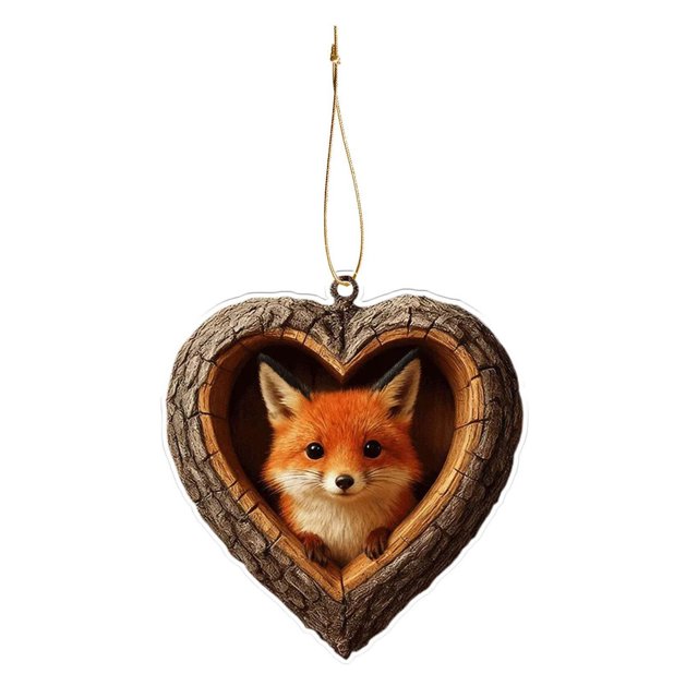 Adornos navideños de animales del bosque, adornos acrílicos 2D de zorros, águilas y pájaros, colgantes del bosque para decorar el árbol de Navidad y fiestas en casa
