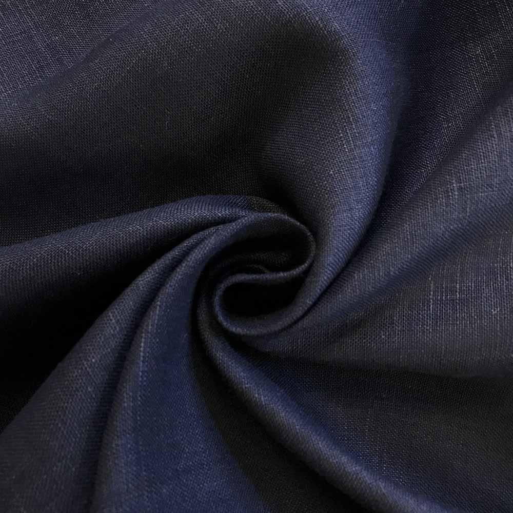 Linen Fabric 60" Wide Natural 100 Linen By The Yard (Navy)
