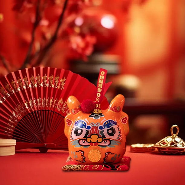 Estatua de dragón hucha Feng Shui Macarena Naranja