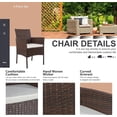 thumbnail image 3 of 4 Piece Outdoor Patio Furniture Set, Wicker Rattan Patio Conversation Set, Outdoor Chairs and Loveseat with Coffee Table for Porch, Yard & Poolside (Brown), 3 of 7
