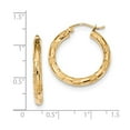 thumbnail image 2 of 14k Polished, Satin & D/C Hoop Earrings in 14k Yellow Gold, 2 of 2