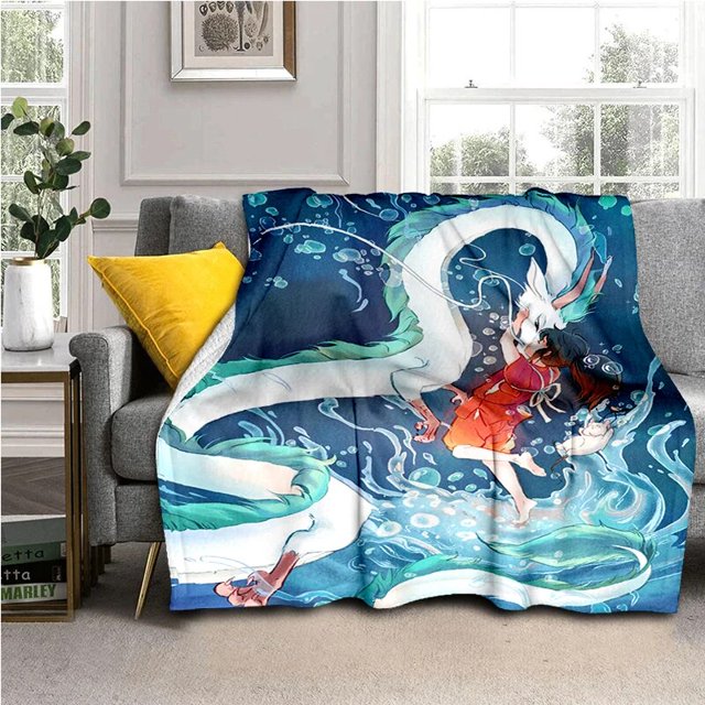 Manta de Anime japonés de dibujos animados Spirited Away, súper suave, kawaii, ropa de cama de viaje, sofá, cama, regalo de cumpleaños