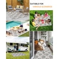 thumbnail image 5 of Outdoor Rug 6x9 ft Abstract Vintage Paisley Waterproof Outdoor Patio Rug Mat Non Slip Outside Area Rugs Carpet for RV,Camping,Porch,Deck,Pool,Balconybackyard,Boho Floral Texture Turquoise Beige, 5 of 9