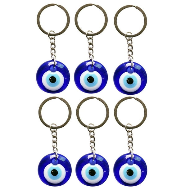 EeaseMX 6 unids diablo ojo colgante llavero bolso colgante azul ojo llavero