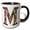Black/White, variant on 3drose, Pretty Image of Stained Glass Monogram Letter M, 11oz Magic Transforming Mug