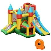 Gymax Kids Inflatable Bounce House Jumping Dual Slide Bouncer Castle W/ 780W Blower