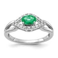 thumbnail image 6 of 14K White Gold Diamond & Emerald Ring Size 7, 6 of 6
