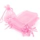thumbnail image 1 of Bolsas de organza de regalo Boshen, 100 unidades, 13 x 18 cm, con cordón rosa, 1 of 8