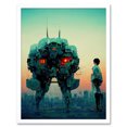 thumbnail image 1 of Mecha Japanese Illustration Sci-Fi Anime Art Print Framed Poster Wall Decor 12x16 inch, 1 of 5
