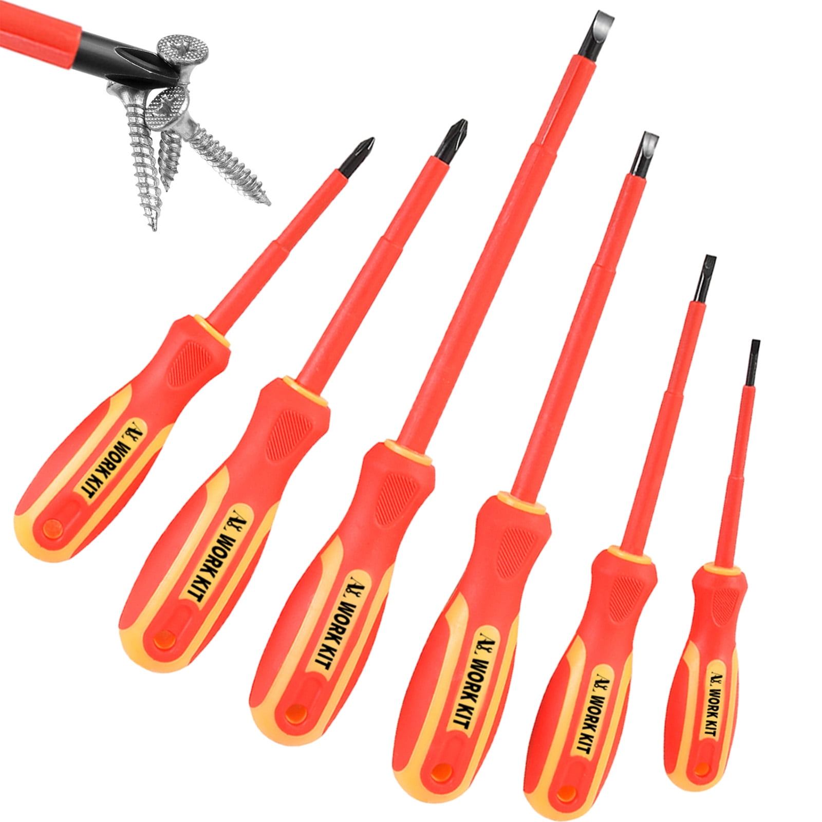 ALWORKKIT 6Piece Insulated Electrician Screwdriver Set, 1000V