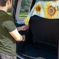 thumbnail image 4 of Drydeepin Highland Cattle Sunflower & Daisy Pattern Car Backseat Cover Rear Bench Towel Cover Non-Slip Automotive Accessories for Sedans, SUVs, Vans Universal Seats Protector Car Interior Decor, 4 of 7