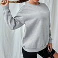 thumbnail image 3 of Womens Vintage Basic Oversized Crewneck Long Sleeve Solid Tunic Sweatshirts Pullover Tops, 3 of 8
