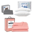 thumbnail image 1 of Colcha Matrimonial Acabado Ultrasónico Trinity Rosa + Juego de Sábanas + 2 Almohadas Osos, 1 of 8