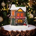thumbnail image 5 of Weloille Christmas Resin Scene Village Houses Town with Warm White LED Light Battery Operate Christmas Ornamnet, 5 of 7