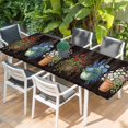 thumbnail image 2 of Spring Floral Table Cloths for 8 Foot Rectangle Tables, Wooden Flowers Elegant Pastoral Botanical Patio Waterproof Elastic Fitted Tablecloths, Washable Rectangular Table Cover for Camping, 2 of 8