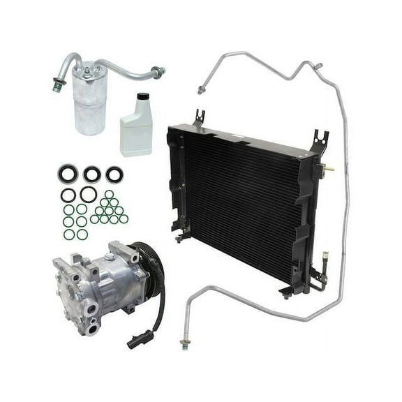 A/C Compressor Kit with Condenser - Orifice in Liquid Line - Compatible with 1998 - 2002 Dodge Ram 2500 1999 2000 2001