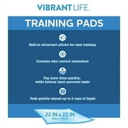 Vibrant Life Training Pads – Super Absorbent, Leak Proof, Fast Dry Dog and Puppy Pee Pads – L 22 in x 22 in, 14 Count