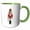 Green/White, variant on 3drose, a Nutcracker in Red and White with a Wand and Crown, 11oz Two-tone Red Mug