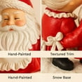 thumbnail image 6 of Mr. & Mrs. Santa Claus Resin Figurines Set of 2 – Hand-Painted Christmas Decorations Couple Kissing Pose Vintage Red & White Holiday Mantel Tabletop Décor (Red Santa Couple), 6 of 8