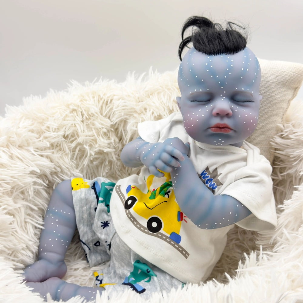 18inch Avatar Lifelike Reborn Baby Dolls That Look Real Baby Realistic Soft Cloth Baby Doll Toy Sleeping Avatar Newborn Baby with Toy Accessories for Kids 3 Years Old Age +