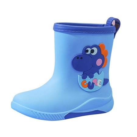 Ketyyh-chn99 Kids Rain Boots Toddler Water Shoes kids Rain Boots Toddler Rain Boots Waterproof Rubber Kids Rain Boots for Girls and Boys Patterns and Easy-On Handles Blue 21