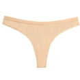 thumbnail image 2 of BLTIBY High Waisted Seamless Thongs for Women Solid Color No Show Cotton Thong Breathable Panties Comfortable Underwear Beige XL, 2 of 3