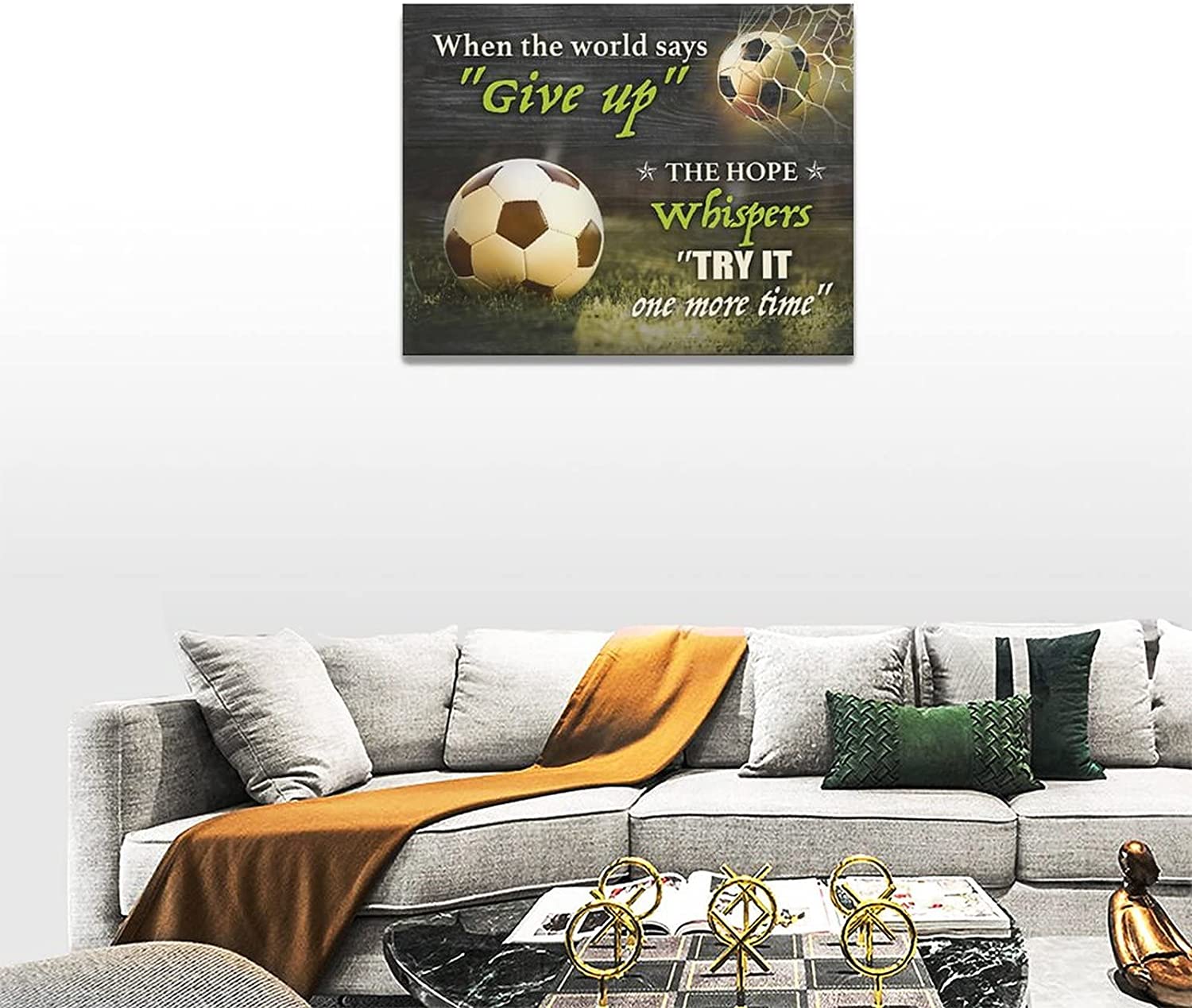 Soccer Wall Art Soccer Inspirational Canvas Wall Decor Motivational Quotes  Sports Pictures Print Painting Gifts for Soccer Lovers