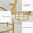 thumbnail image 3 of COCOKUN Gold Glass Coffee Table for Living Room, 27.6" Round Glass Coffee Table with Metal Frame, Circle Coffee Table for Home, Office, Apartment, 3 of 8