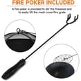 thumbnail image 5 of 22-inch Outdoor Fire Pit, Durable Firepit with Mesh Lid, Log Grate, and Fire Poker, Waterproof Cover. Small Fire Pit for Outside Backyard, Camping, Beach, 5 of 7