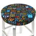 thumbnail image 3 of Fotbe Happy Father Day Stool Covers Round,Waterproof Round Bar Stool Covers Bar Chair Covers Washable Stool Cushion Slipcover for 12-14 Inch Chair-12 inch, 3 of 7