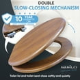 thumbnail image 3 of Sanilo Soft Close Toilet Seat ELONGATED, Quiet and Slow Close Lid and Seat, Strong Bumpers and Hinges, Mahogany, 3 of 6