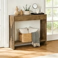 thumbnail image 4 of Tribesigns 41.3-Inch Console Table Behind Couch, 2-Tier Wooden Farmhouse Small Sofa Table with Storage Shelves for Living Room, Entryway, Rustic Brown, 4 of 7