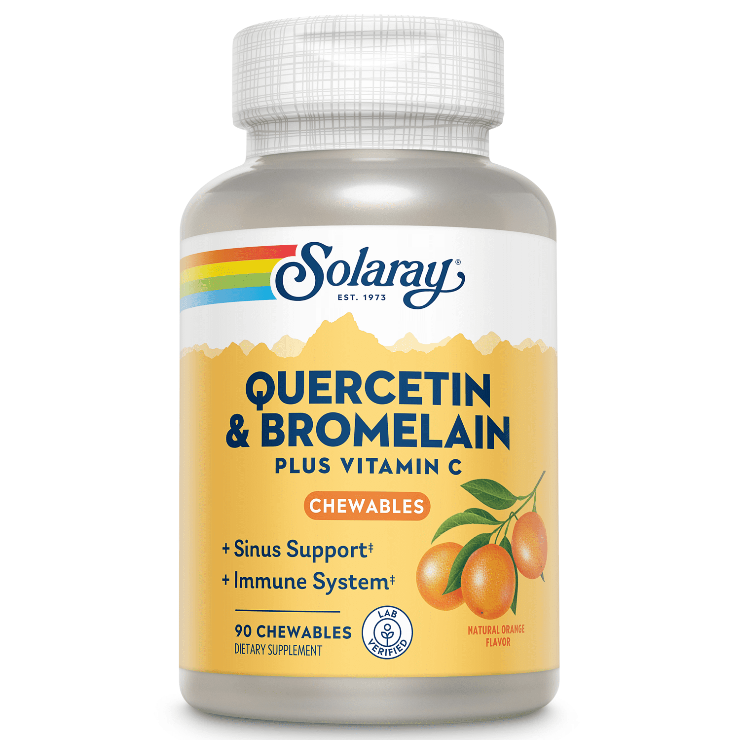 Solaray QBC Plex Chewables | Quercetin & Bromelain Plus Vitamin C | Immune & Respiratory Health Support | 90ct, 30 Serv