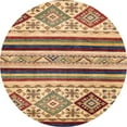 thumbnail image 1 of Ahgly Company Tapis d'Intérieur Ronds Abstraits Marron Rouge, 3 Pieds Rond, 1 of 6