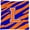 Blue Orange, variant on Letter L Initial Tiger Stripe - Black Gold Fabric Decorative Pillow
