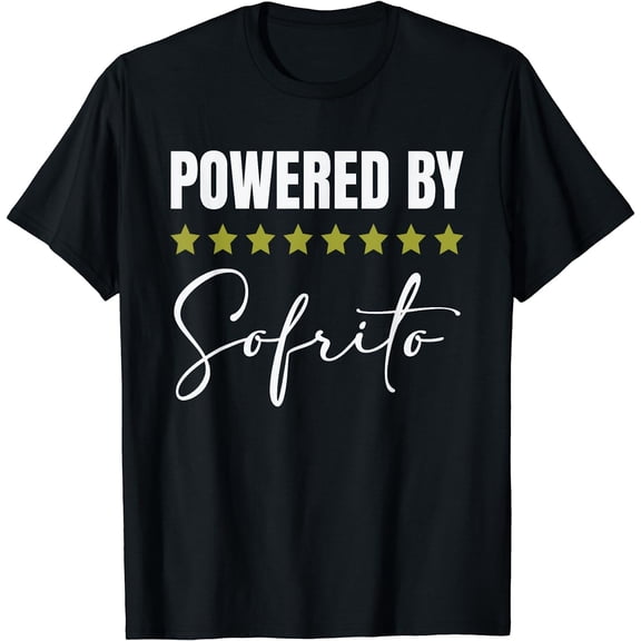 Funny Puerto rican shirt Powered By Sofrito Puerto rico T-Shirt Black Large