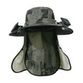 thumbnail image 3 of TTETTZ Wide Brim Sun Hat Fishing Hat Rechargeable Travel Sport Summer Solar Fan Hat Green, 3 of 9