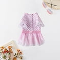 thumbnail image 4 of opvise Pet Tulle Dress Round Neck Mesh Stitching Lace Cuffs Polka Dot Printing Pet Cat Dog Princess Dress Black, 4 of 8