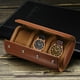 thumbnail image 4 of Estuche de viaje para reloj de cuero Caja para un solo reloj para hombres y mujeres, 3 ranuras, marrón, 4 of 6