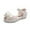 Beige, variant on Krdevn Girls Sandals - Mesh Bow Rhinestone Adjustable Strap Flat Sole Footwear All Season Outdoor Play Adorable Comfortable Ideal Any Occasion,7-8 Years