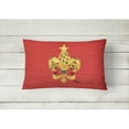 thumbnail image 2 of Carolines Treasures 8185PW1216 Christmas Fleur de lis Tree with lights Canvas Fabric Decorative Pillow, 12H x16W,, 2 of 3