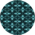 thumbnail image 1 of Ahgly Company Machine Washable Indoor Round Transitional Deep Teal Green Area Rugs, 3' Round, 1 of 7