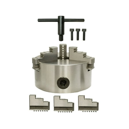 - 6'' 3 Jaw Lathe Chuck Self centering Hardened Plain Back Inside Outside Jaws