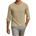 thumbnail image 3 of Busydd Mens Long Sleeve Tee Shirts Casual Breathable Solid Color T Shirts for Man Fashion Classic Crew Neck T-Shirts L, 3 of 9