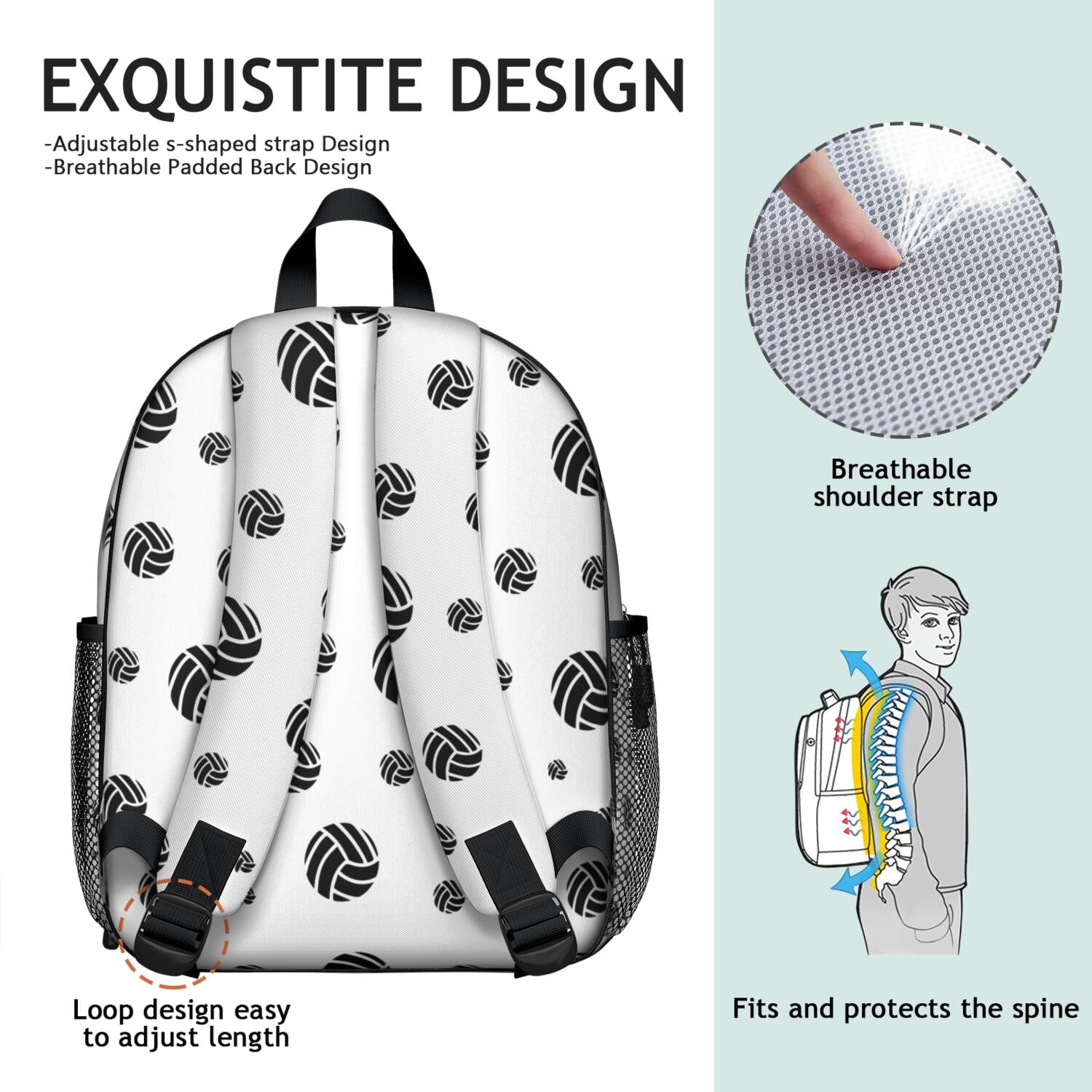Waterproof Backpack with Side Pockets - Durable, Breathable for Baseball, Basketball, and Soccer Players